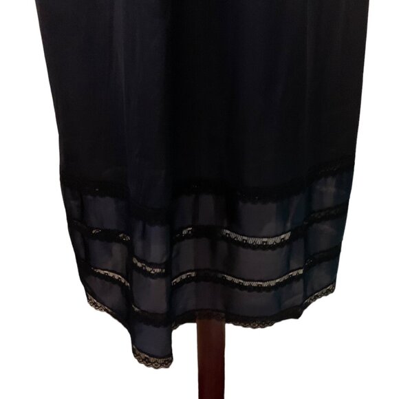 Vintage SEARS Black w Tiered Lace Size 34 (M) Women's Slip Sleepwear Dress - Picture 3 of 11